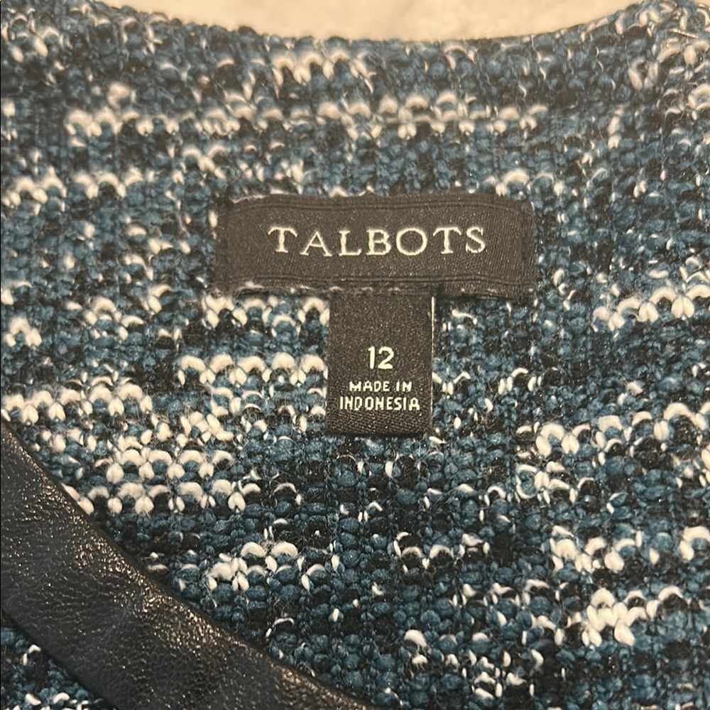 Talbots Blue, Black & White Dress - Picture 3 of 4